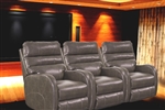 Supernova POWER Theater Seating in Ash Leather Like Fabric by Theatre Deluxe - 64747-4-A-S