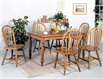 Farmhouse 5 Piece Dining Set in Oak Finish by Crown Mark - 1031