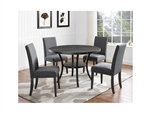 Wallace 5 Piece Round Table Dining Set in Dark Grey Finish by Crown Mark - CM-1213DGY-T-48