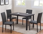 Orlo 5 Piece Dining Set in Warm Grey/Black Finish by Crown Mark - CM-1272