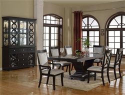 Serendipity Complete Dining Set China Included in Extra Dark Espresso Finish by Crown Mark - 2031C