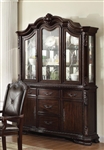 Kiera Buffet and Hutch in Rich Dark Brown Finish by Crown Mark - 2150BH