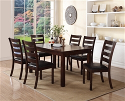 Quinn 5 Piece Dining Set in Brown Finish by Crown Mark - 2164-5