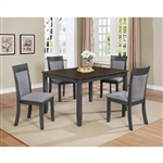 Charlie 5 Piece Dining Set in Brown and Grey Finish by Crown Mark - CM-2214