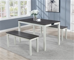 Harley 3 Piece Dining Set in Gray/White Finish by Crown Mark - CM-2261WHGY