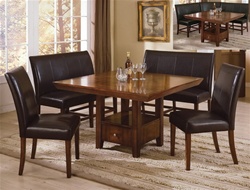 Salem 5 Piece Dining Set in Warm Brown Cherry Finish by Crown Mark - 2288