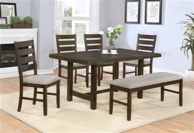 Elda 5 Piece Dining Set in Brown Finish by Crown Mark - CM-2297