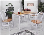 Farmhouse 5 Piece Dining Set in Natural & White Finish by Crown Mark - 2302WH