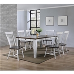 Riley 5 Piece Dining Set in White and Two-tone Brown Finish by Crown Mark - CM-2337