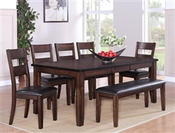 Maldives 5 Piece Dining Set in Warm Brown Finish by Crown Mark - 2360-5