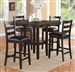 Tahoe 5 Piece Counter Height Dining Set in Brown Finish by Crown Mark - 2630