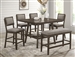 Ember 5 Piece Counter Height Dining Set in Brown/Gray Finish by Crown Mark - CM-2733-5P