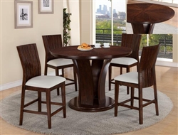 Daria 5 Piece Counter Height Dining Set in Espresso Finish by Crown Mark - 2734WH