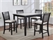 Salvador 5 Piece Counter Height Dining Set in Black Finish by Crown Mark - CM-2741SET