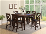 Bartlett 5 Piece Counter Height Dining Set in Espresso Finish by Crown Mark - 2762