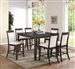 Ariana 5 Piece Counter Height Dining Set in Grey Finish by Crown Mark - 2768