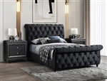 Kyrie Bed in Black Finish by Crown Mark - CM-5101BK-Bed