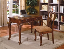 Fairfax Home Office Desk & Chair in Brown Cherry Finish by Crown Mark - 5205