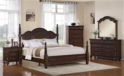 Georgia 6 Piece Bedroom Suite in Rich Brown Finish by Crown Mark - B1550