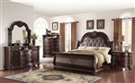 Stanley Sleigh 6 Piece Bedroom Suite in Brown Finish by Crown Mark - CM-B1600