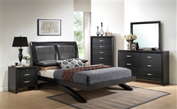 Galinda 6 Piece Bedroom Suite in Black Finish by Crown Mark - B4380