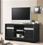 Regata 55" TV Console in Black/Silver Finish by Crown Mark - CM-B4670-8