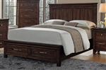 Cassidy Bed in Rustic Style Brown Finish by Crown Mark - CM-B6400-Bed