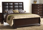 Jacob Upholstered Bed n Espresso Finish by Crown Mark - B6510-Bed