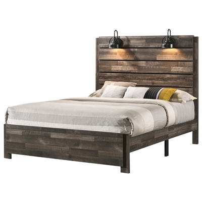 Carter Bed in Weathered Gray Finish by Crown Mark - CM-B6800-Bed