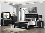 Aria 6 Piece Bedroom Suite in Black Finish by Crown Mark - B7200