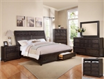 Asher Storage Bed 6 Piece Bedroom Suite in Dark Grey Finish by Crown Mark - B8485