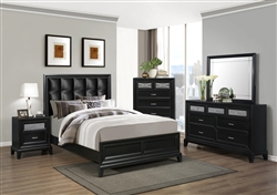 Elisa 6 Piece Bedroom Suite in Black Finish by Crown Mark - B9380