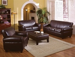 Marcel Espresso Leather 2 Piece Living Room Set by Crown Mark - S5920