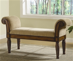 Upholstered Bench with Rolled Arms by Coaster - 100224