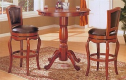 Cherry Finish Counter Height 3 Piece Bar Table Set by Coaster - 100268