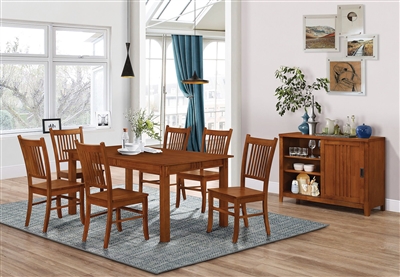 Marbrisa 5 Piece Dining Set in Burnished Oak Finish by Coaster - 100621