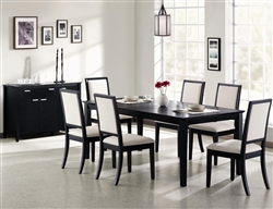 Louise 7 Piece Dining Set in Black Finish by Coaster - 101561