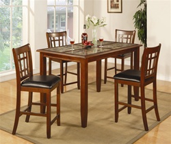 5 Piece Counter Height Dining Set in Cherry Finish by Coaster - 102188