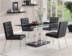 Rolien Glass Top 5 Piece Dining Table Set by Coaster - 102311