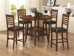 Knoxville 5Pc Counter Height Table Set in Oak Finish by Coaster - 102538