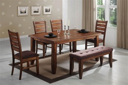 6 Piece Dining Set in Antique Oak Finish by Coaster - 102731