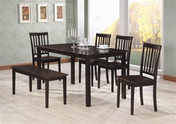 6 Piece Dining Set in Rich Cappuccino Finish by Coaster - 103191