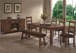 Maddox 6 Piece Dining Set in Rustic Oak Brown Finish by Coaster - 103471