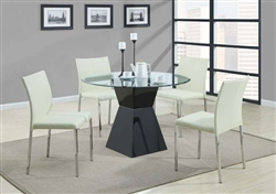 Ophelia 5 Piece Round Glass Top Dining Set by Coaster - 103731