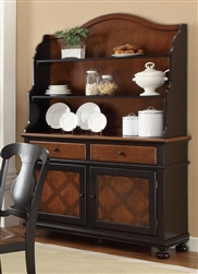 Connor Buffet & Hutch in Two Tone Tobacco and Black Finish by Coaster - 104194