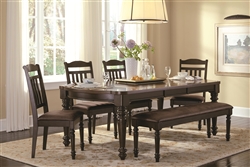 Mulligan 5 Piece Dining Table Set in Latte/Espresso Finish by Coaster - 104781