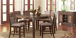 Brown Finish 5 Piece Counter Height Dining Set by Coaster - 105498