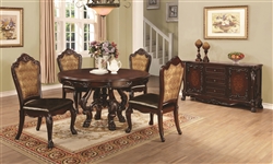 Abigail 5 Piece Traditional Dining Set in Dark Cherry Finish by Coaster - 105510