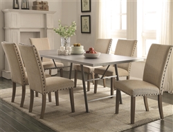 Webber 5 Piece Dining Table Set in Driftwood Finish by Coaster - 105581