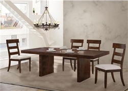 Montague 5 Piece Dining Set in Rustic Brown Finish by Coaster - 105981-5